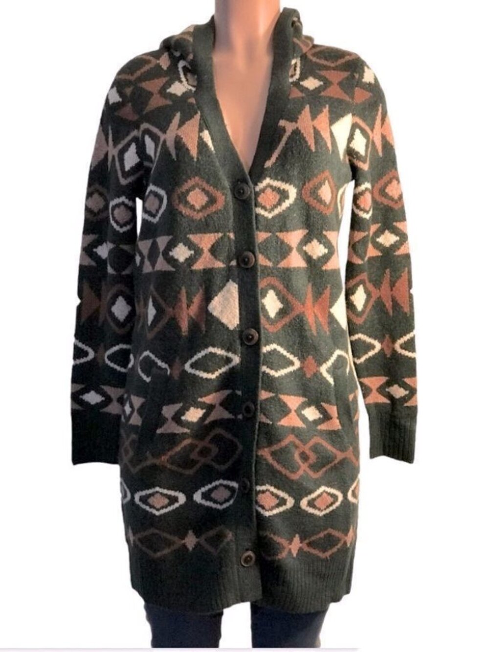 Denim & Co. Jacquard Button-Front Sweater Cardigan